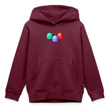 Ballons für Kinder - Kinder Premium Organic Hoodie - Burgunderrot - Vorne - AI Model Kid Female (0cm)