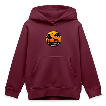 Westruper Heide - Kinder Premium Organic Hoodie - Burgunderrot - Vorne - AI Model Kid Female (0cm)