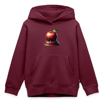 Schokoladen-Apfel-Fusion Schmelzendes Design - Kinder Premium Organic Hoodie - Burgunderrot - Vorne - AI Model Kid Female (0cm)