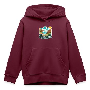Mer de glace Gletscher - Kinder Premium Organic Hoodie - Burgunderrot - Vorne - AI Model Kid Female (0cm)