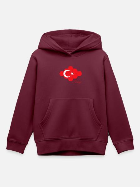 Turkiye - Kinder Premium Organic Hoodie - Burgunderrot
