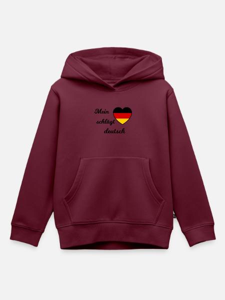 Ich liebe meine Heimat - Kinder Premium Organic Hoodie - Burgunderrot
