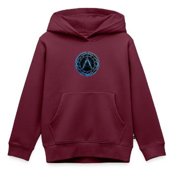 Sparta Symbol - Kinder Premium Organic Hoodie - Burgunderrot - Vorne - AI Model Kid Female (0cm)