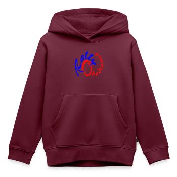 Rally Obedience Design für Hundesport mit Hund - Kinder Premium Organic Hoodie - Burgunderrot - Vorne - AI Model Kid Female (0cm)