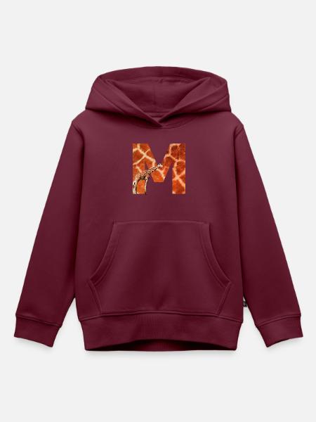 giraffe m - Kinder Premium Organic Hoodie - Burgunderrot
