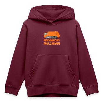 Kinder Nachwuchs Müllmann Müllabfuhr - Kinder Premium Organic Hoodie - Burgunderrot - Vorne - AI Model Kid Female (0cm)