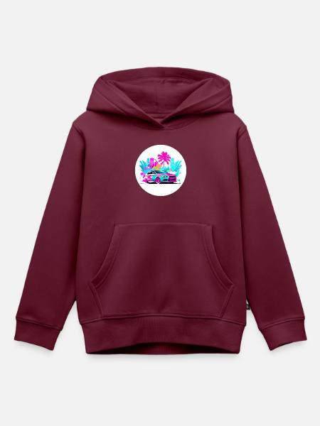 Miami Car 5 - Kinder Premium Organic Hoodie - Burgunderrot