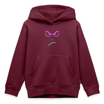 Angry, Grantig, böser Blick, grimmig - Kinder Premium Organic Hoodie - Burgunderrot - Vorne - AI Model Kid Female (0cm)