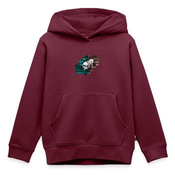 mauer toten kopf - Kinder Premium Organic Hoodie - Burgunderrot - Vorne - AI Model Kid Female (0cm)