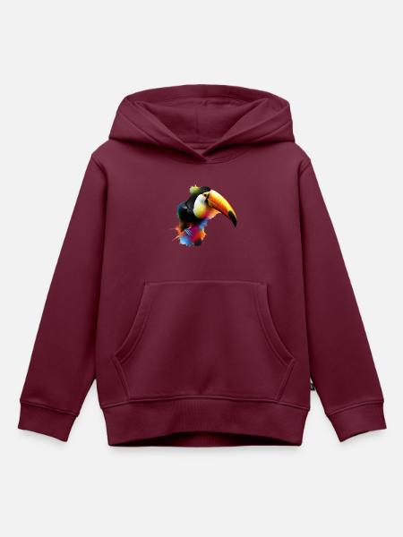 Toucan - Kinder Premium Organic Hoodie - Burgunderrot