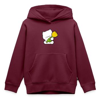 Romantisches Kätzchen - Kinder Premium Organic Hoodie - Burgunderrot - Vorne - AI Model Kid Female (0cm)