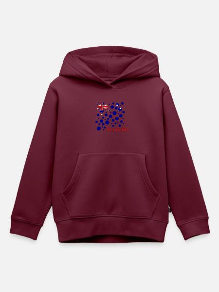 Australia Australien - Kinder Premium Organic Hoodie - Burgunderrot