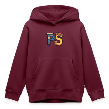 PS - Kinder Premium Organic Hoodie - Burgunderrot - Vorne - AI Model Kid Female (0cm)