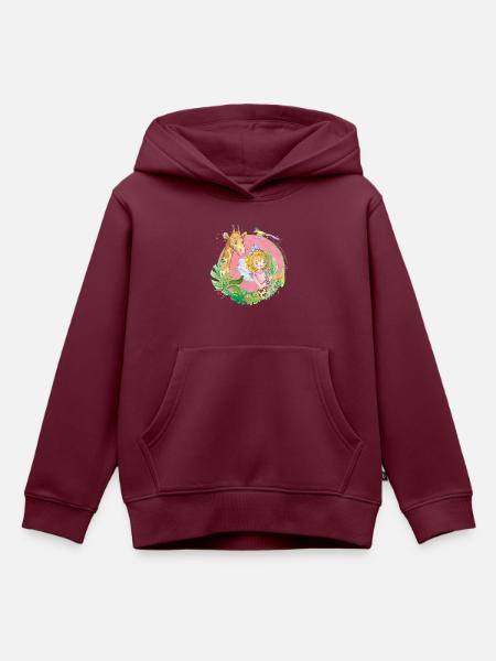 Prinzessin Lillifee mit Giraffe - Kinder Premium Organic Hoodie - Burgunderrot