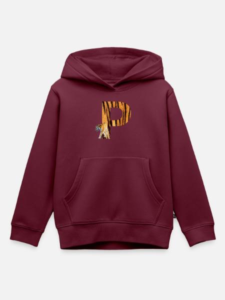tiger p - Kinder Premium Organic Hoodie - Burgunderrot