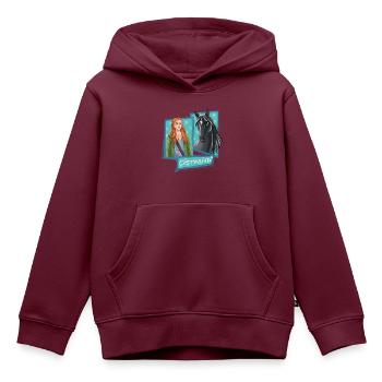 Ostwind Mika und Ostwind Kachel - Kinder Premium Organic Hoodie - Burgunderrot - Vorne - AI Model Kid Female (0cm)
