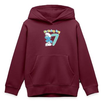 Birthday Boy 7. Geburtstag - Kinder Premium Organic Hoodie - Burgunderrot - Vorne - AI Model Kid Female (0cm)