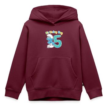 Birthday Boy 5. Geburtstag - Kinder Premium Organic Hoodie - Burgunderrot - Vorne - AI Model Kid Female (0cm)