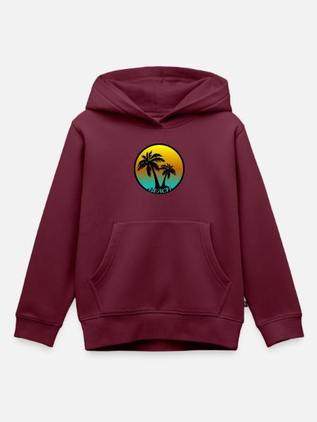 Beach Beach Beach - Kinder Premium Organic Hoodie - Burgunderrot