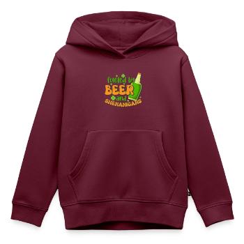 St Paddys St Patricksday St Patrick Day - Kinder Premium Organic Hoodie - Burgunderrot - Vorne - AI Model Kid Female (0cm)