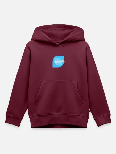 Flugzeug Aerospace Flugzeug - Kinder Premium Organic Hoodie - Burgunderrot