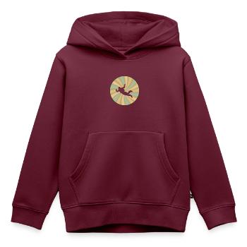 Skydiving Freifall Skydive - Kinder Premium Organic Hoodie - Burgunderrot - Vorne - AI Model Kid Female (0cm)