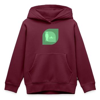 Fotografie Objektiv Fotoshooting - Kinder Premium Organic Hoodie - Burgunderrot - Vorne - AI Model Kid Female (0cm)