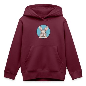 Hasenzahn Hase Häschen - Kinder Premium Organic Hoodie - Burgunderrot - Vorne - AI Model Kid Female (0cm)