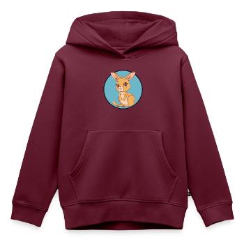Kangaroo Beuteltier Kaenguru - Kinder Premium Organic Hoodie - Burgunderrot - Vorne - AI Model Kid Female (0cm)