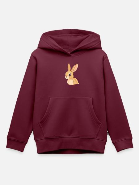 Hasenzahn Hase - Kinder Premium Organic Hoodie - Burgunderrot
