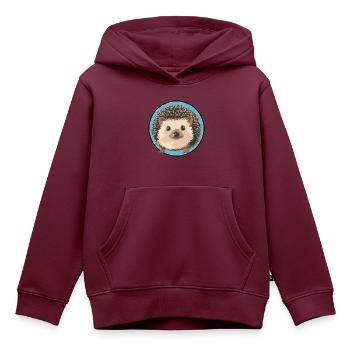 Igel Stachelig Spitz - Kinder Premium Organic Hoodie - Burgunderrot - Vorne - AI Model Kid Female (0cm)