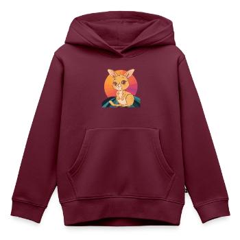 Kangaroo Aussie - Kinder Premium Organic Hoodie - Burgunderrot - Vorne - AI Model Kid Female (0cm)