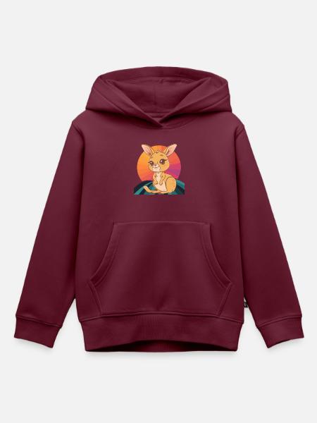 Kangaroo Aussie - Kinder Premium Organic Hoodie - Burgunderrot
