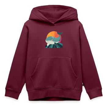 Meeresleben Flosse - Kinder Premium Organic Hoodie - Burgunderrot - Vorne - AI Model Kid Female (0cm)