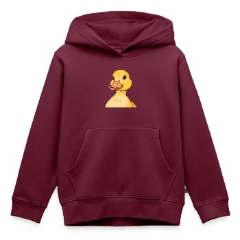 Entchen Schnabel - Kinder Premium Organic Hoodie - Burgunderrot - Vorne - AI Model Kid Female (0cm)