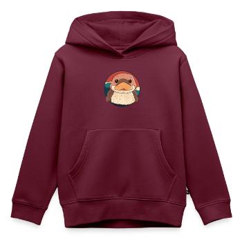 Entchen Vogel - Kinder Premium Organic Hoodie - Burgunderrot - Vorne - AI Model Kid Female (0cm)