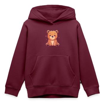 Baer Baeren Teddybär - Kinder Premium Organic Hoodie - Burgunderrot - Vorne - AI Model Kid Female (0cm)