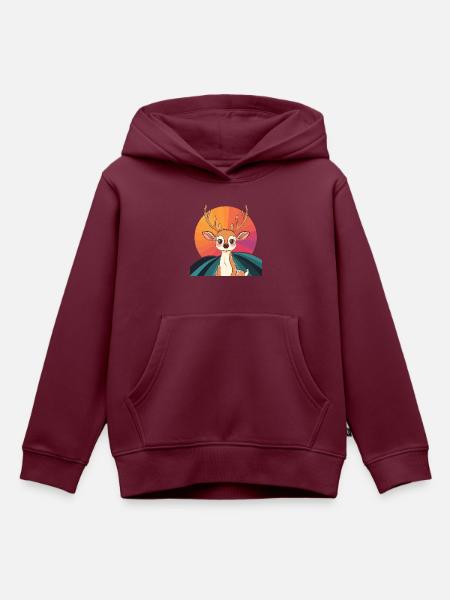 Hirsch Hirschjagd - Kinder Premium Organic Hoodie - Burgunderrot