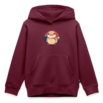 Entchen Ente - Kinder Premium Organic Hoodie - Burgunderrot - Vorne - AI Model Kid Female (0cm)