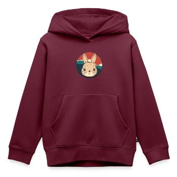 Hasenzahn Häschen - Kinder Premium Organic Hoodie - Burgunderrot - Vorne - AI Model Kid Female (0cm)