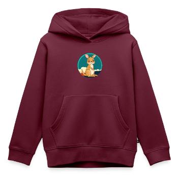 Kaenguru Kangaroo Outback - Kinder Premium Organic Hoodie - Burgunderrot - Vorne - AI Model Kid Female (0cm)