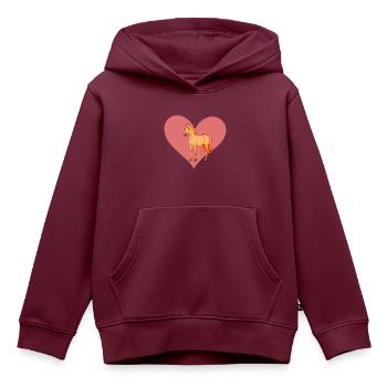 Pferd Pferde Reiter - Kinder Premium Organic Hoodie - Burgunderrot - Vorne - AI Model Kid Female (0cm)