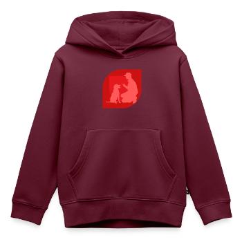 Hundetraining Agility - Kinder Premium Organic Hoodie - Burgunderrot - Vorne - AI Model Kid Female (0cm)