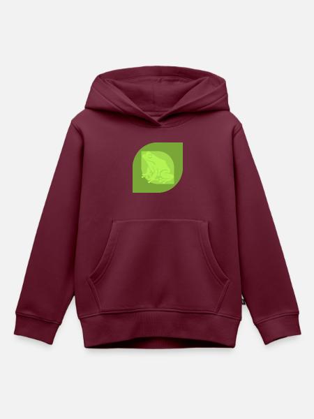 Frosch Teich - Kinder Premium Organic Hoodie - Burgunderrot