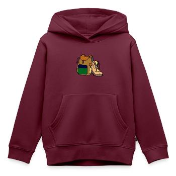 Wanderer /Trail / Trek - Kinder Premium Organic Hoodie - Burgunderrot - Vorne - AI Model Kid Female (0cm)
