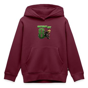 Miraculous Cat Noir 8. Geburtstag Outfit Geschenk - Kinder Premium Organic Hoodie - Burgunderrot - Vorne - AI Model Kid Female (0cm)