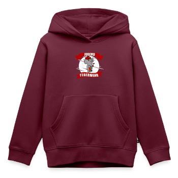 Jugend Feuerwehr Elefant - Kinder Premium Organic Hoodie - Burgunderrot - Vorne - AI Model Kid Female (0cm)