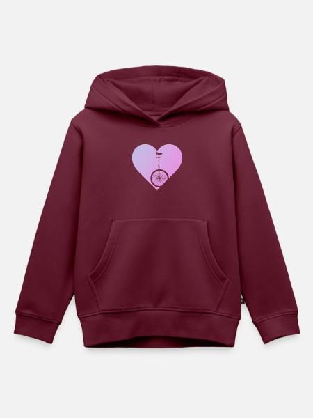 Einradfahren Pedal Einradfahrer - Kinder Premium Organic Hoodie - Burgunderrot