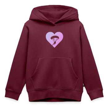 Paragliding Fallschirm - Kinder Premium Organic Hoodie - Burgunderrot - Vorne - AI Model Kid Female (0cm)