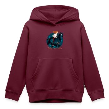 Ostwind Pferd Brandzeichen - Kinder Premium Organic Hoodie - Burgunderrot - Vorne - AI Model Kid Female (0cm)